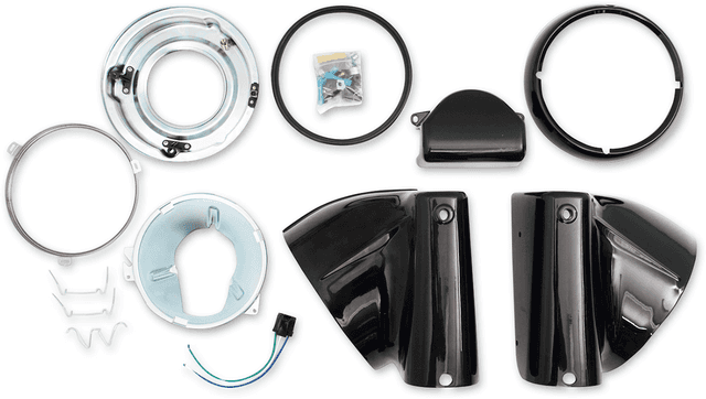 DRAG SPECIALTIES 2001-1482 7" Nacelle Headlight Kit - Black — image 1 of 2