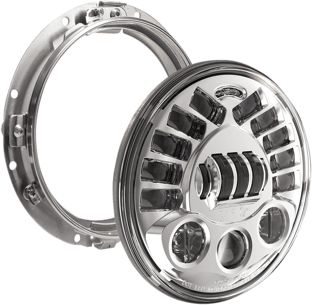 J.W. SPEAKER 2001-1776 Adaptive 2 LED Headlight - 7" with Mount - Chrome — image 1 of 4