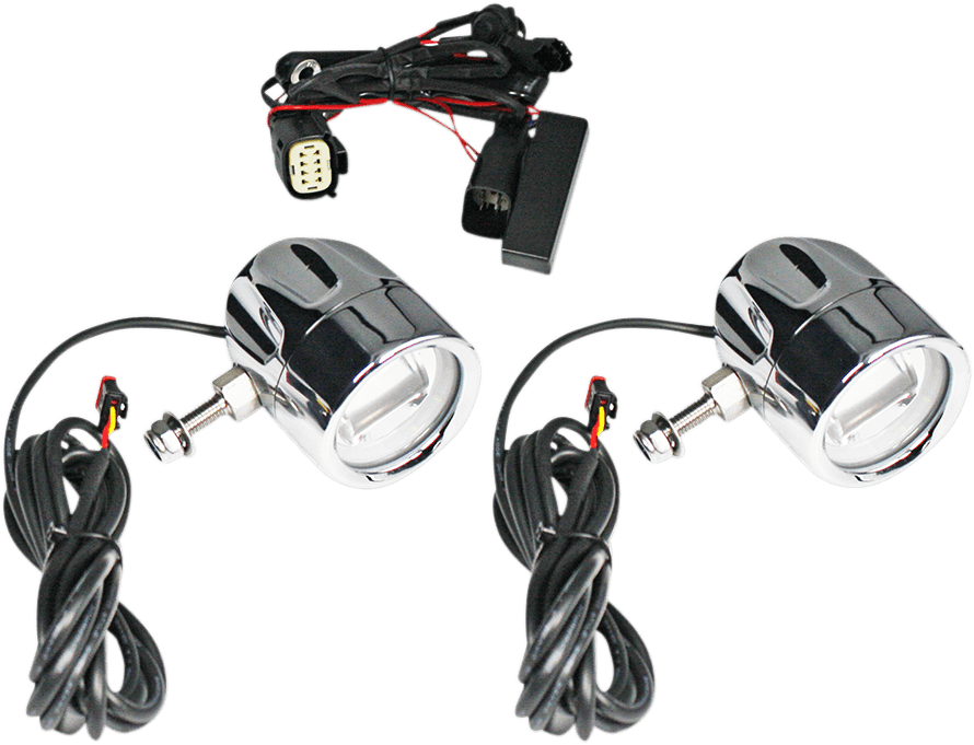 CUSTOM DYNAMICS 2001-2200 Fog Light - Chrome - Clear Lens