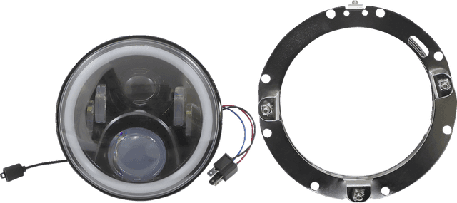 CUSTOM DYNAMICS 2001-2423 ProGLOW™ 7" Headlamp - with Mounting Ring - Black — image 1 of 5