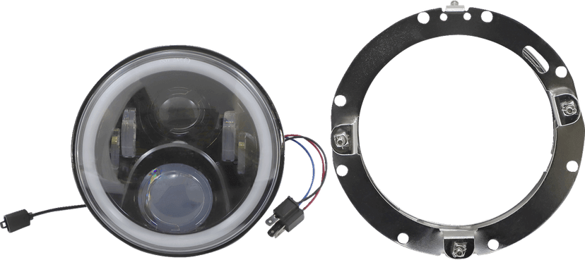CUSTOM DYNAMICS 2001-2423 ProGLOW™ 7" Headlamp - with Mounting Ring - Black — image 1 of 5