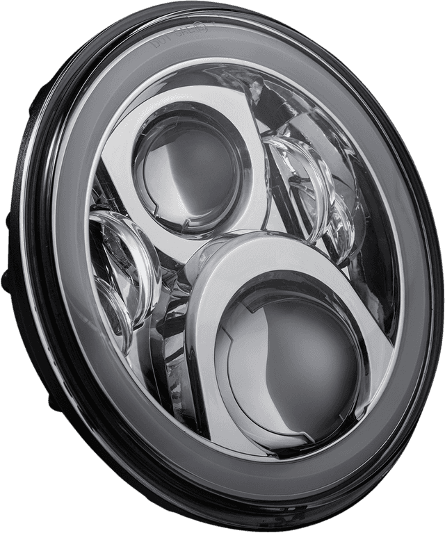 CUSTOM DYNAMICS 2001-2424 ProGLOW™ 7" Headlamp - with Mounting Ring - Chrome — image 2 of 4