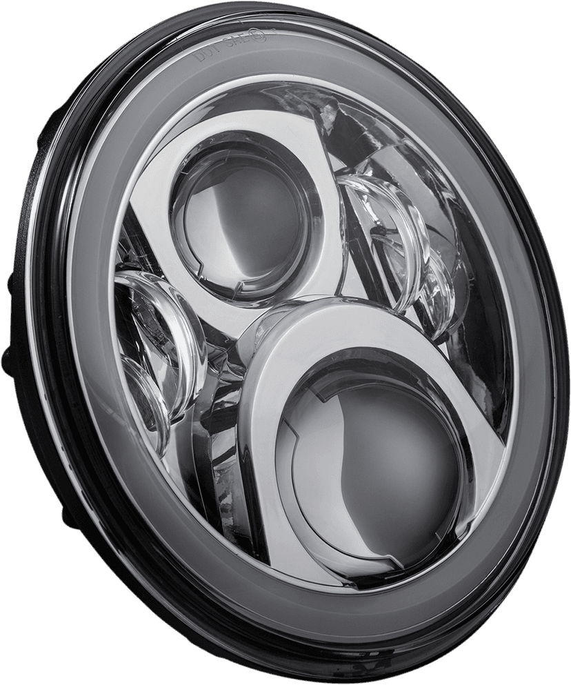CUSTOM DYNAMICS 2001-2424 ProGLOW™ 7" Headlamp - with Mounting Ring - Chrome — image 2 of 4