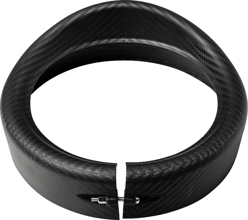 SLYFOX 2001-2734 Headlight Trim w/ Visor - 7" - Matte — image 2 of 2