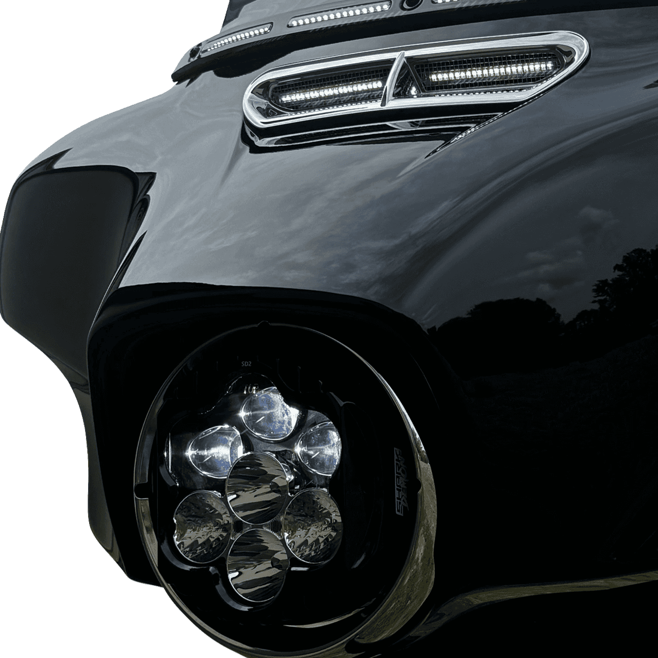 CUSTOM DYNAMICS 2001-2845 LED Headlight - Shark Demon® - Harley-Davidson®