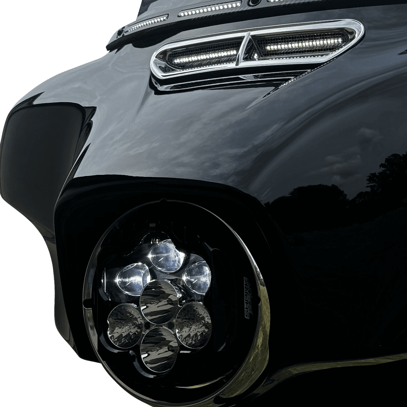 CUSTOM DYNAMICS 2001-2845 LED Headlight - Shark Demon® - Harley-Davidson®