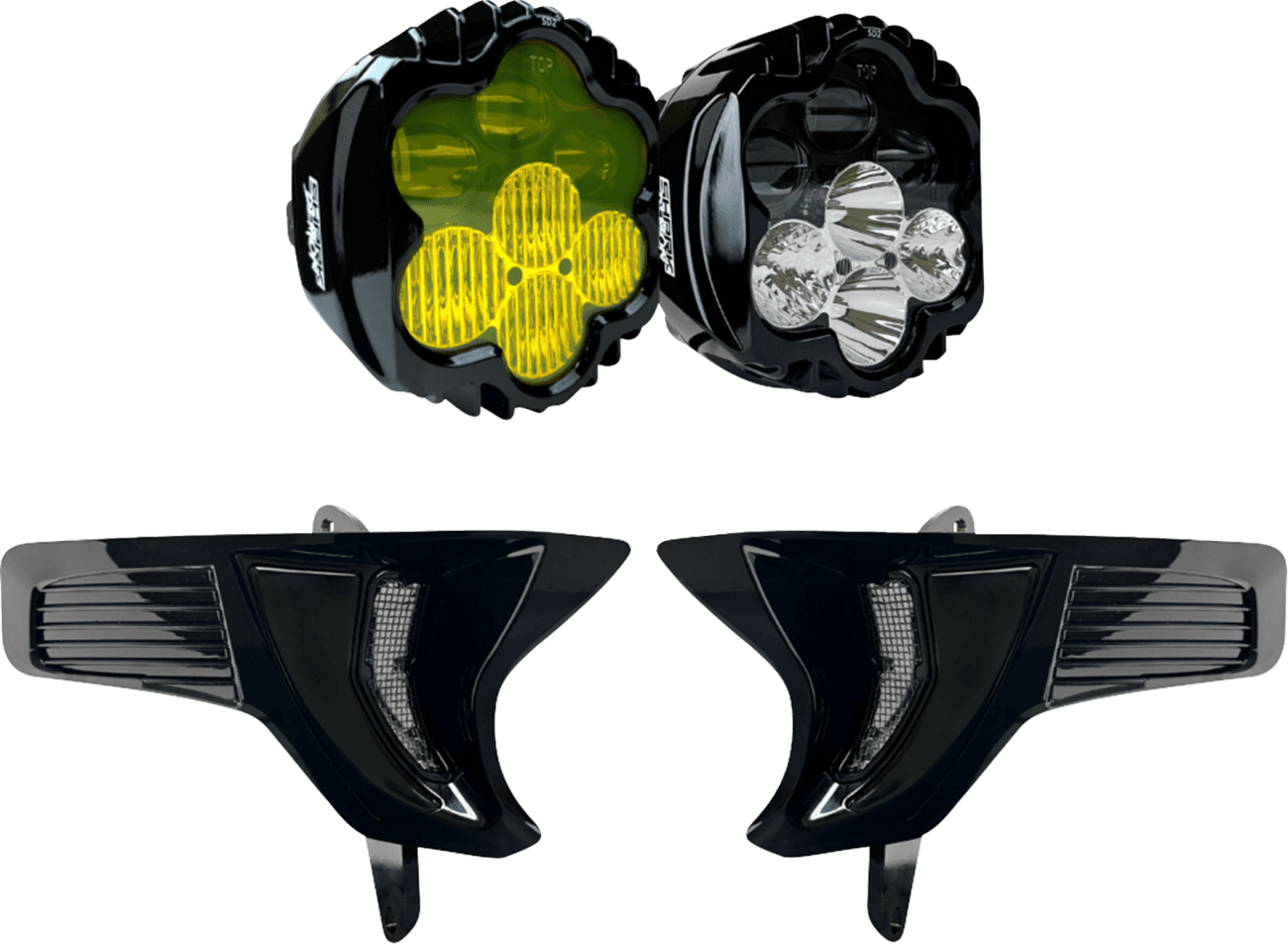 CUSTOM DYNAMICS 2001-3046 Shark Demon® 2 Headlight/Fog Light - w/ Speed Plates