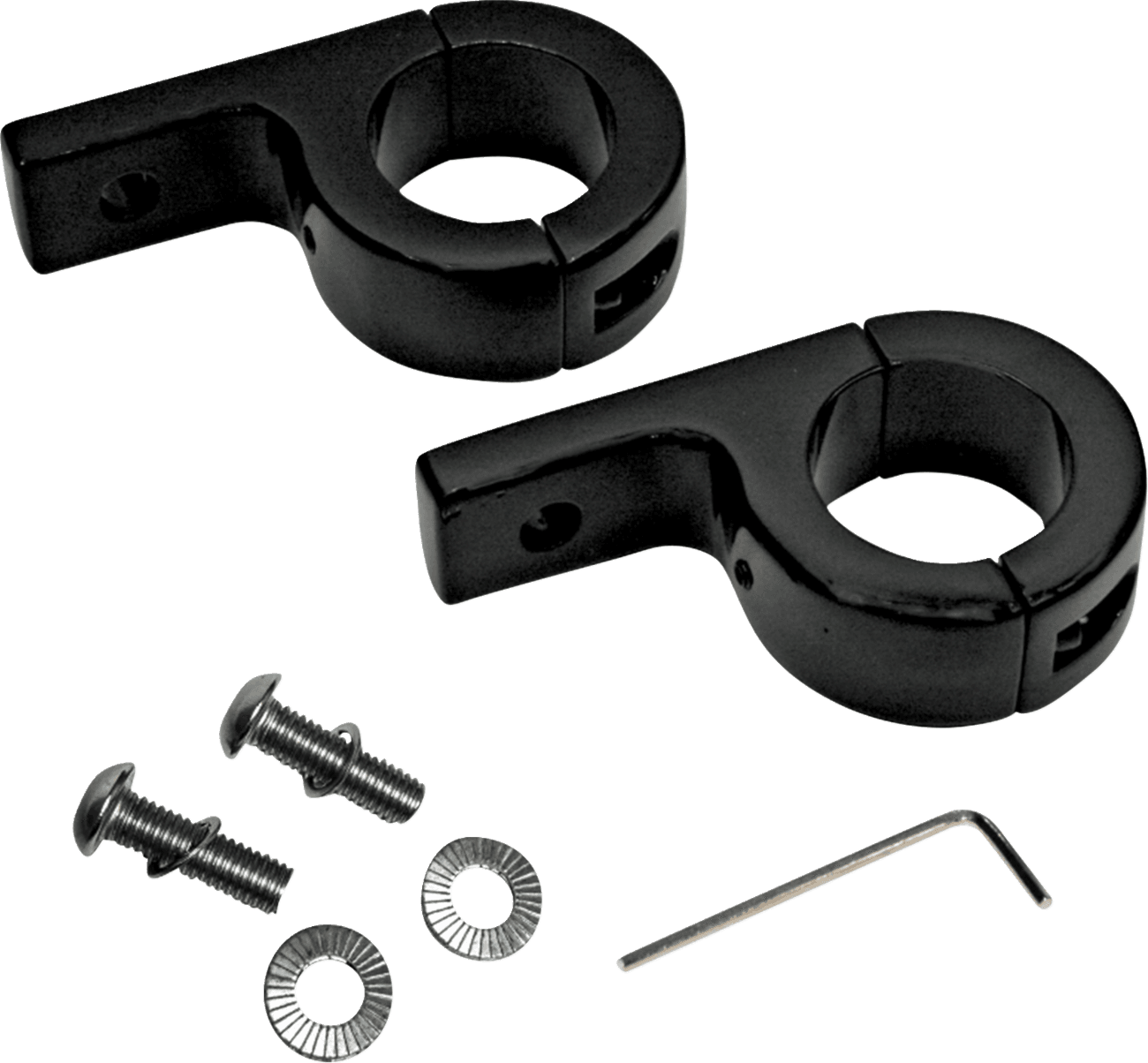 CUSTOM DYNAMICS 2001-3099 P-Clamp Mounts - Fog Light - Gloss Black - Harley-Davidson®