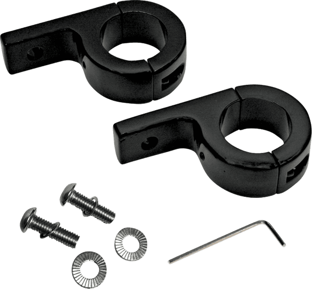 CUSTOM DYNAMICS 2001-3099 P-Clamp Mounts - Fog Light - Gloss Black - Harley-Davidson®