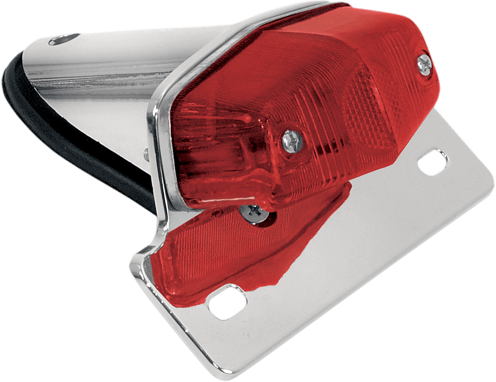 EMGO 2010-0163 Taillight - Chrome Bracket - Red Lens