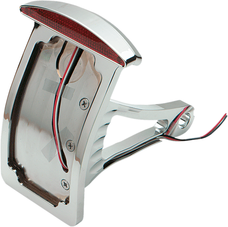 DRAG SPECIALTIES 2010-0552 Side Mount Taillight/License Plate Mount - Curved Vertical - Half-Moon