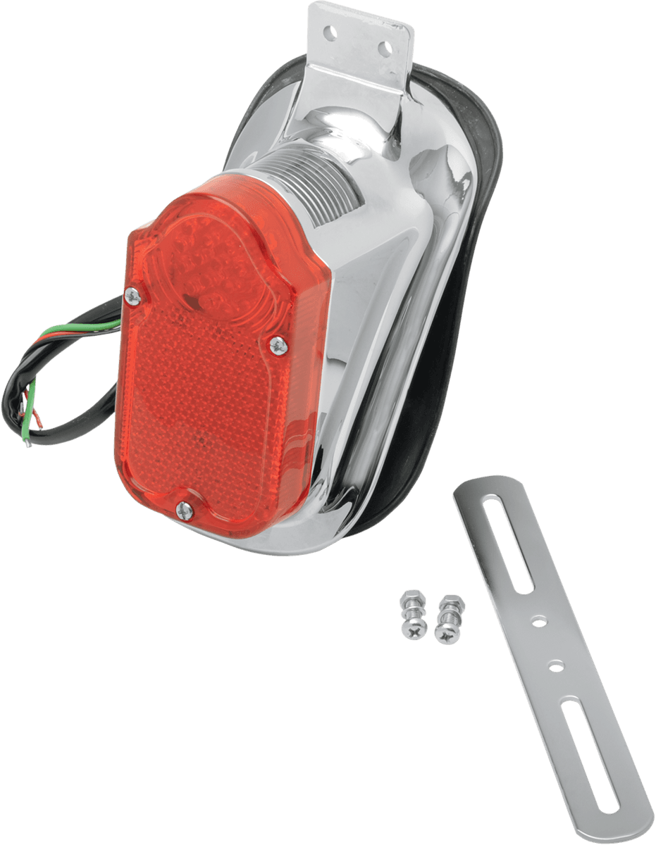 DRAG SPECIALTIES 2010-0562 Tombstone Taillight/License Plate Mount - Top Tag - Red Lens