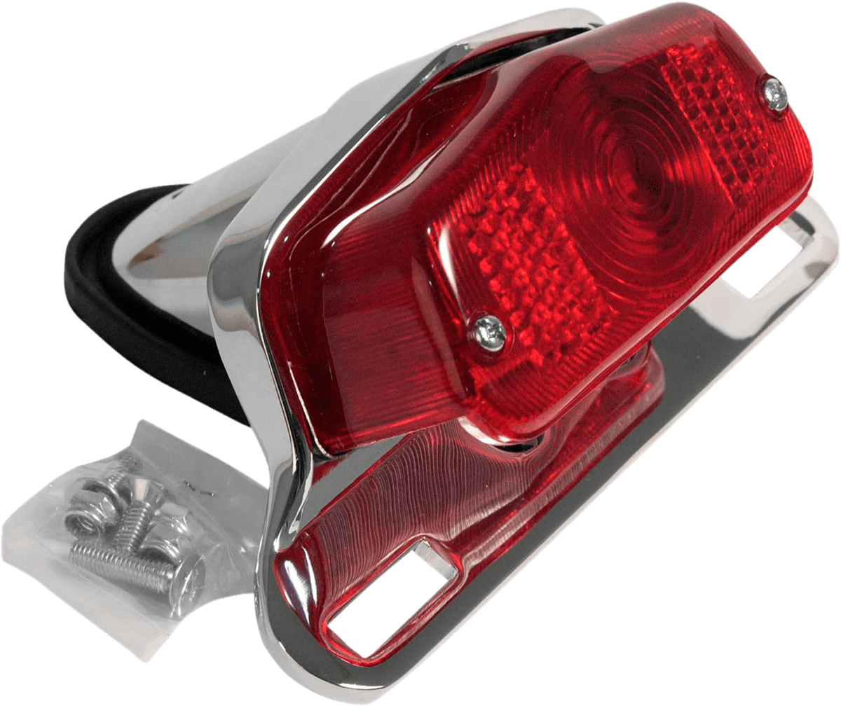 EMGO 2010-1150 Taillight - Chrome Bracket - Red Lens