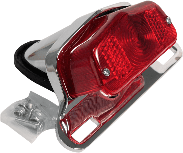 EMGO 2010-1150 Taillight - Chrome Bracket - Red Lens