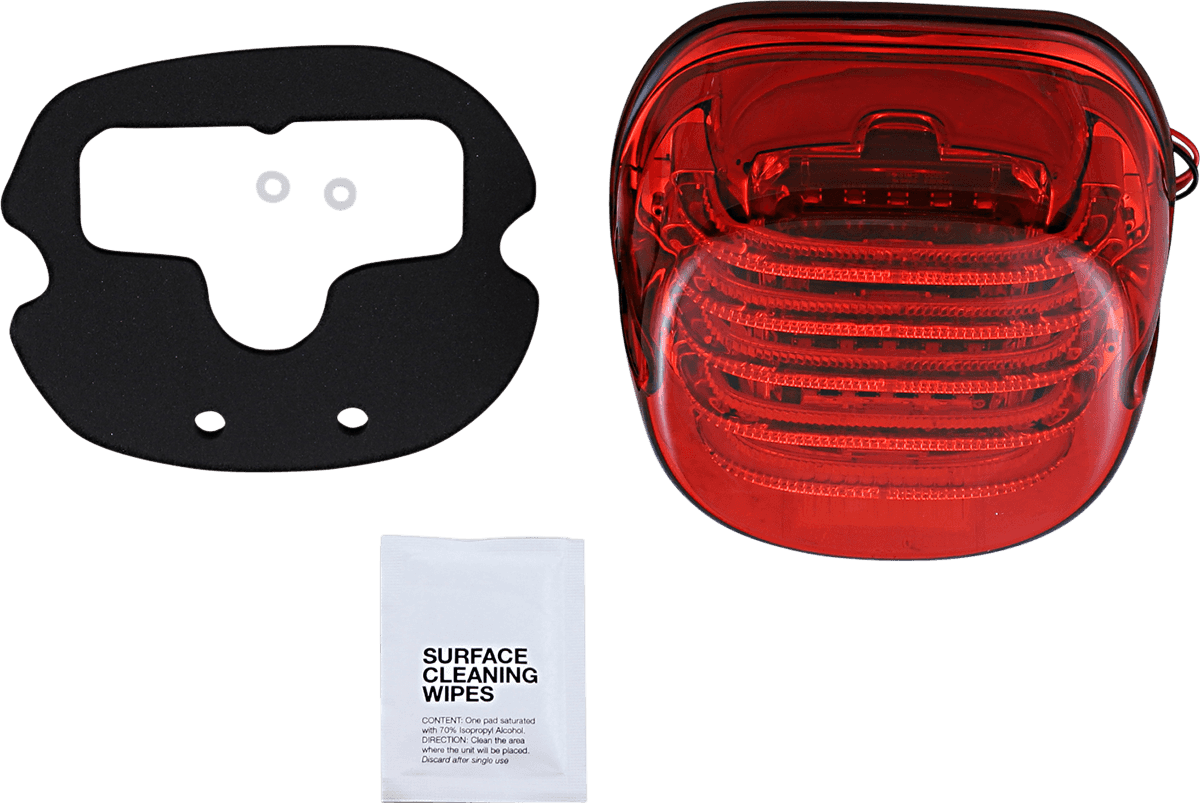 CUSTOM DYNAMICS 2010-1410 Taillight - with Bottom License Plate Illumination Window - Red