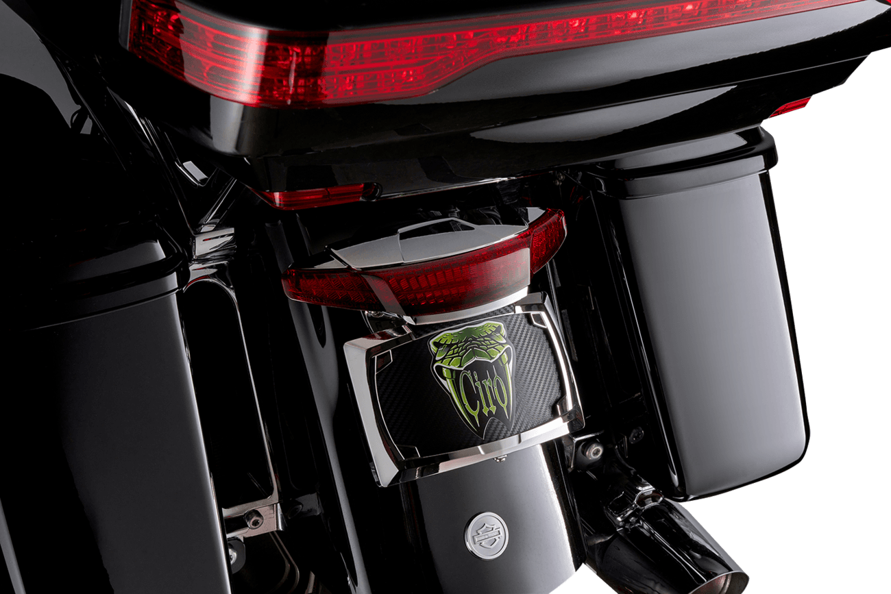 CIRO 2010-1509 Taillight/License Plate Mount - Red Lens - Chrome