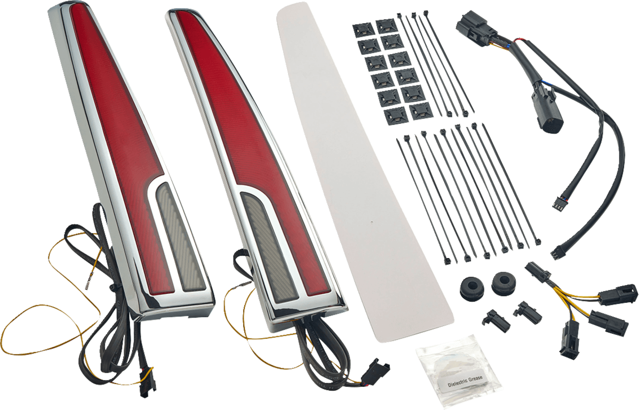 CIRO 2010-1520 Taillight - LED - Red Lens - Chrome - Tri Glide