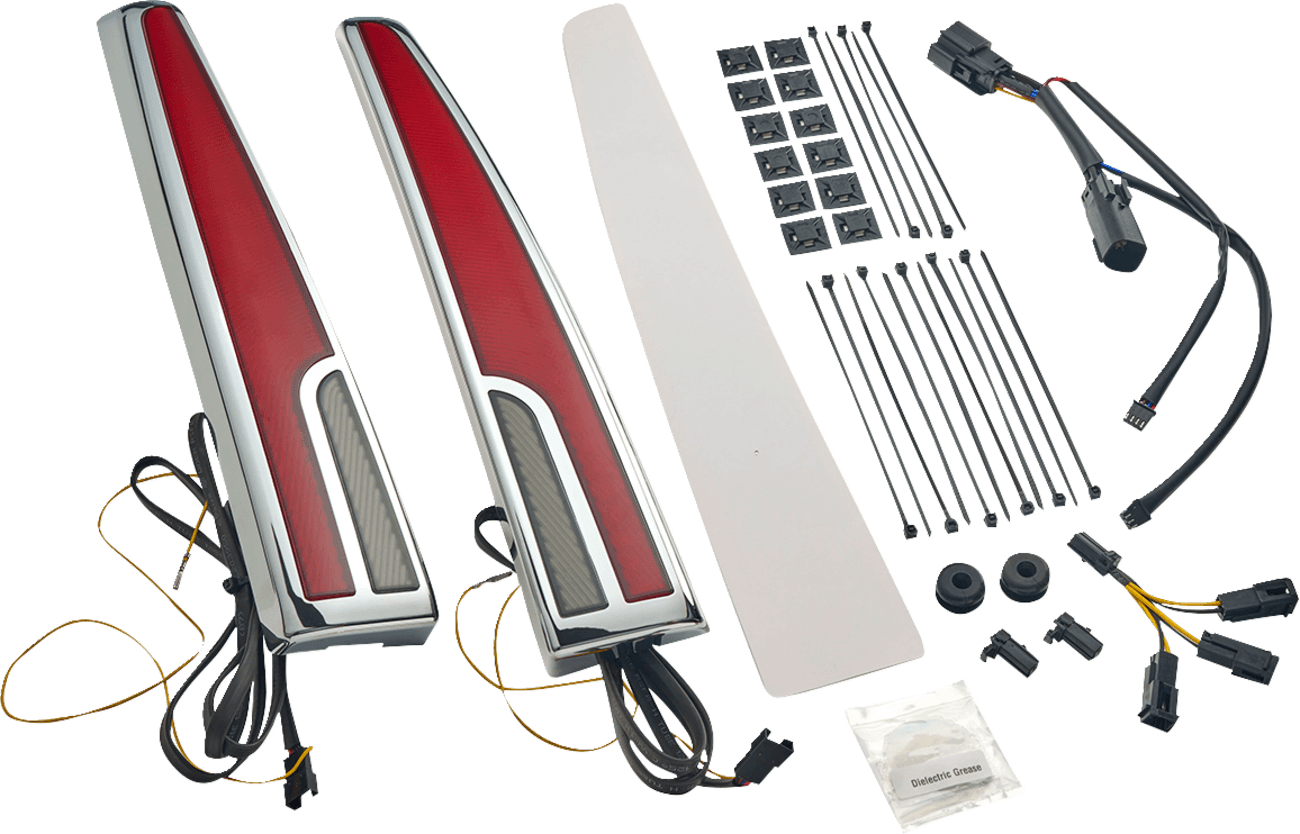 CIRO 2010-1520 Taillight - LED - Red Lens - Chrome - Tri Glide