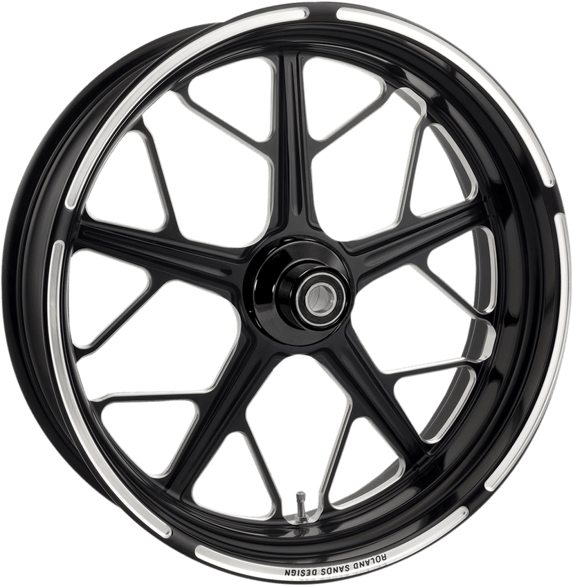 RSD 0201-2067 Wheel - Hutch - Front - Dual Disc/with ABS - Black/Contrast Cut™ - 21x3.5 - '08+ FL