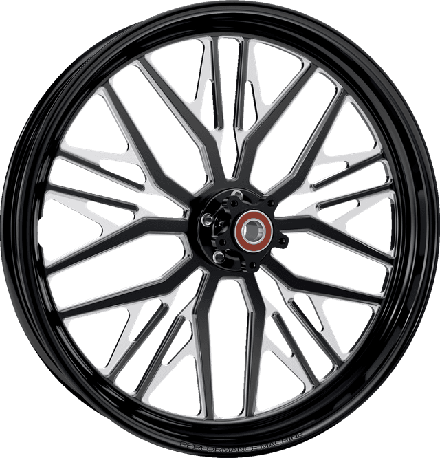 PERFORMANCE MACHINE (PM) 0201-2457 Wheel - Nivis - Front - Dual Disc/with ABS - Black/Contrast Cut Platinum - 21x3.5 — image 1 of 2