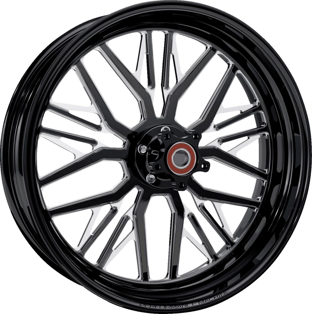 PERFORMANCE MACHINE (PM) 0201-2460 Wheel - Phatour - Front - Dual Disc/without ABS - Black/Contrast Cut Platinum - 18x5.5