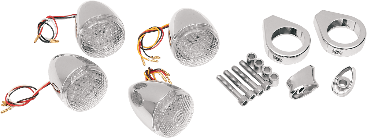 DRAG SPECIALTIES 2020-0274 Turn Signal Kit - Clear/Red