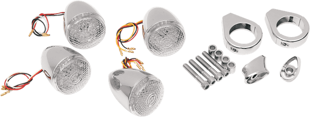 DRAG SPECIALTIES 2020-0274 Turn Signal Kit - Clear/Red