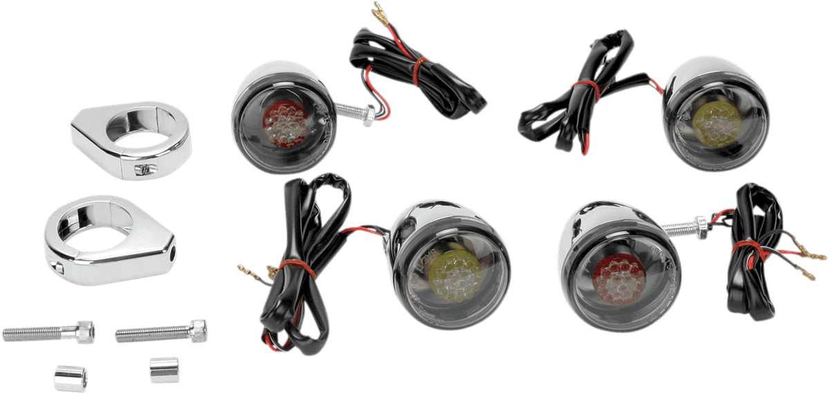 DRAG SPECIALTIES 2020-0275 Turn Signal Kit - Red/Smoke
