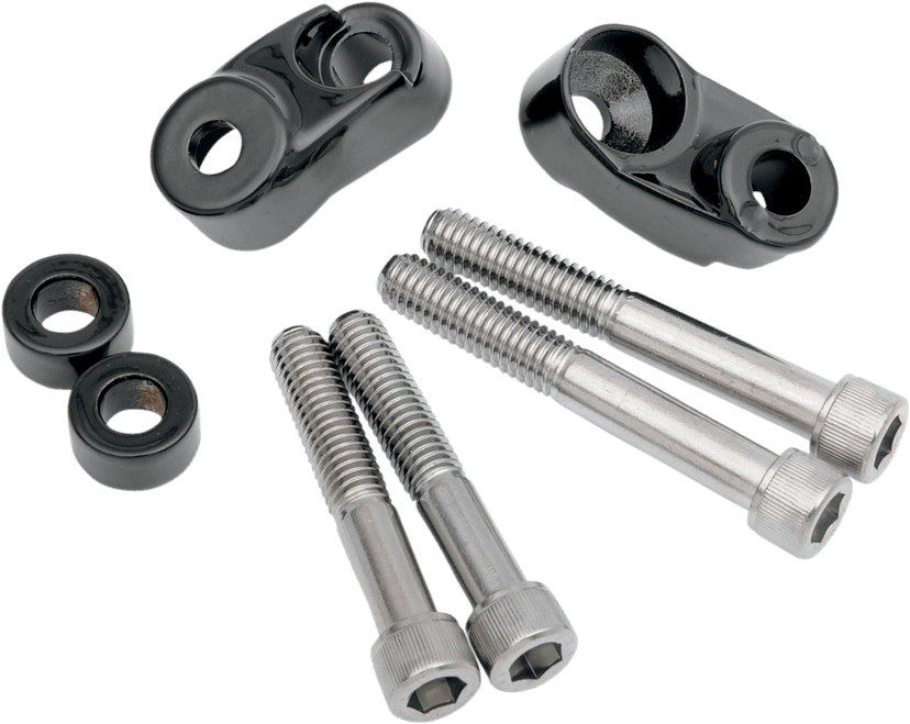 DRAG SPECIALTIES 2020-0589 Turn Signal Mount Kit - 39 mm/49 mm - Gloss Black