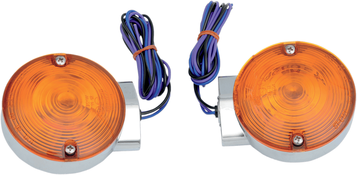 DRAG SPECIALTIES 2020-0591 Turn Signal Light Kit - Chrome - Front FLT