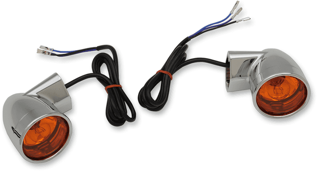 DRAG SPECIALTIES 2020-1377 Bullet Turn Signal Lights - Front - Chrome - Harley-Davidson®