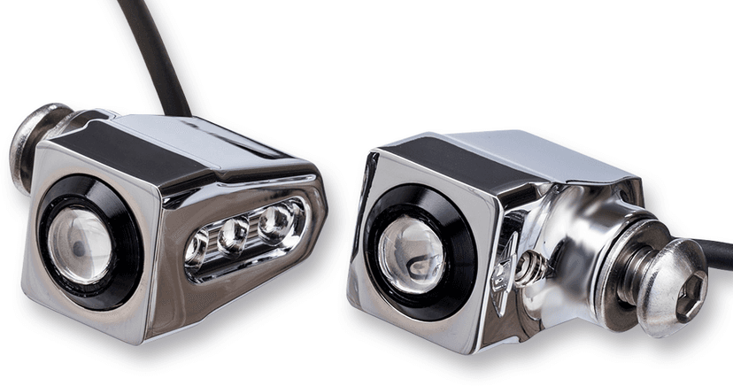 JOKER MACHINE 2020-1425 Side-mount LED Turn Signals - Chrome/Red