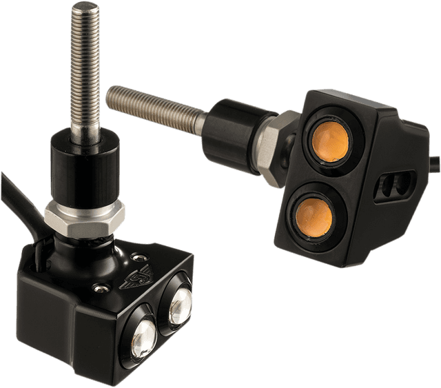JOKER MACHINE 2020-1447 Rat Eye Mirror-Mount Turn Signals - Dual - Black