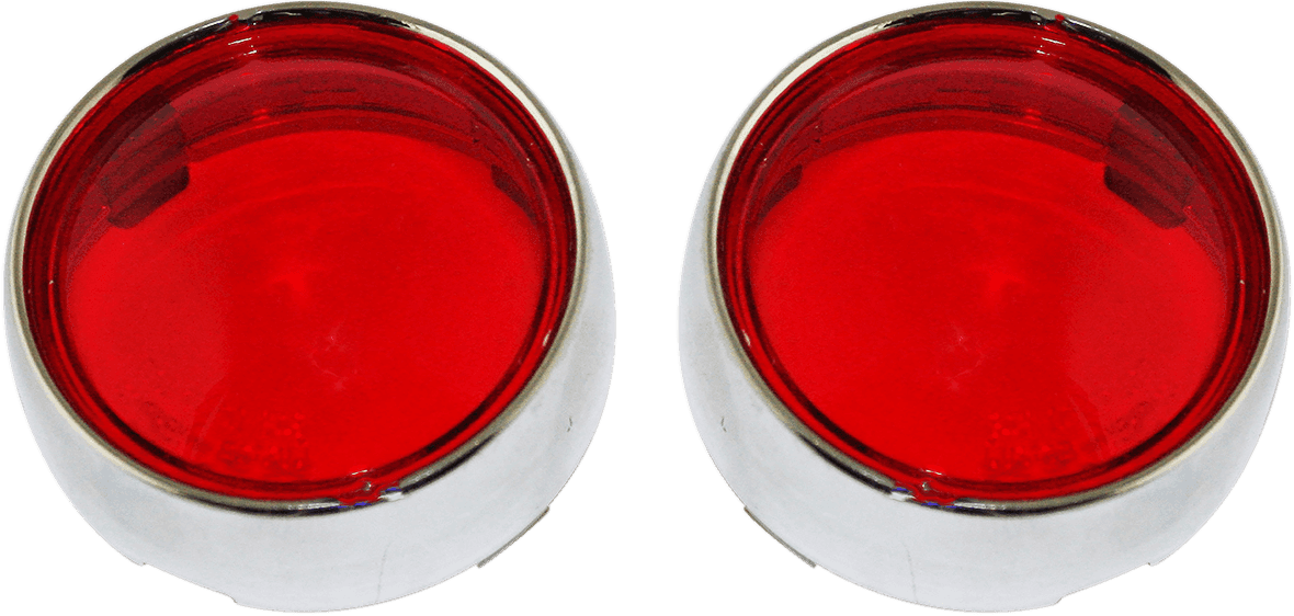 CUSTOM DYNAMICS 2020-1579 Bullet Signal Lenses - Chrome/Red