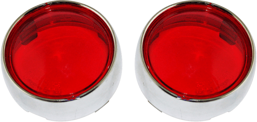 CUSTOM DYNAMICS 2020-1579 Bullet Signal Lenses - Chrome/Red