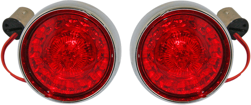CUSTOM DYNAMICS 2020-1595 Bullet Turn Signal - 1157 - Chrome - Red Lens — image 1 of 2