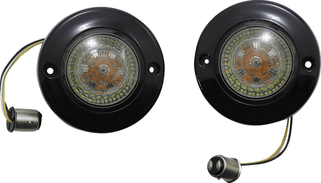 CUSTOM DYNAMICS 2020-1610 ProBEAM® Dynamic Ringz® LED Turn Signal - Front - Black - Amber/White — image 1 of 2