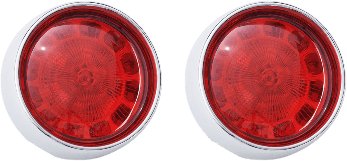 CUSTOM DYNAMICS 2020-1692 Bullet Turn Signal - 1156 - Chrome - Red Lens