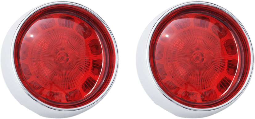 CUSTOM DYNAMICS 2020-1692 Bullet Turn Signal - 1156 - Chrome - Red Lens