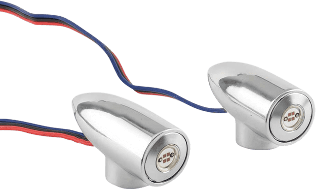 PAUL YAFFE BAGGER NATION 2020-1801 Marker Lights - Lightning Bullet - Amber/White - Chrome — image 2 of 2