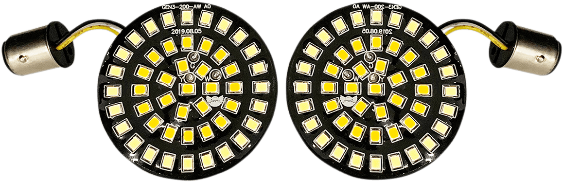 DRAG SPECIALTIES 2020-1807 Bullet-Style Dual Front Turn Signal Insert - White - Amber