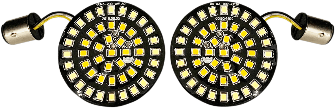 DRAG SPECIALTIES 2020-1807 Bullet-Style Dual Front Turn Signal Insert - White - Amber