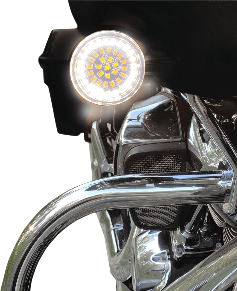 DRAG SPECIALTIES 2020-1807 Bullet-Style Dual Front Turn Signal Insert - White - Amber — image 2 of 3