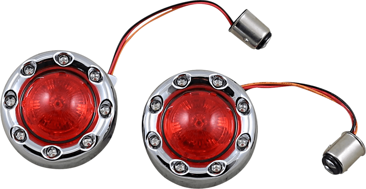 CUSTOM DYNAMICS 2020-1879 Bullet Turn Signal 1157 - Chrome - Red Lens