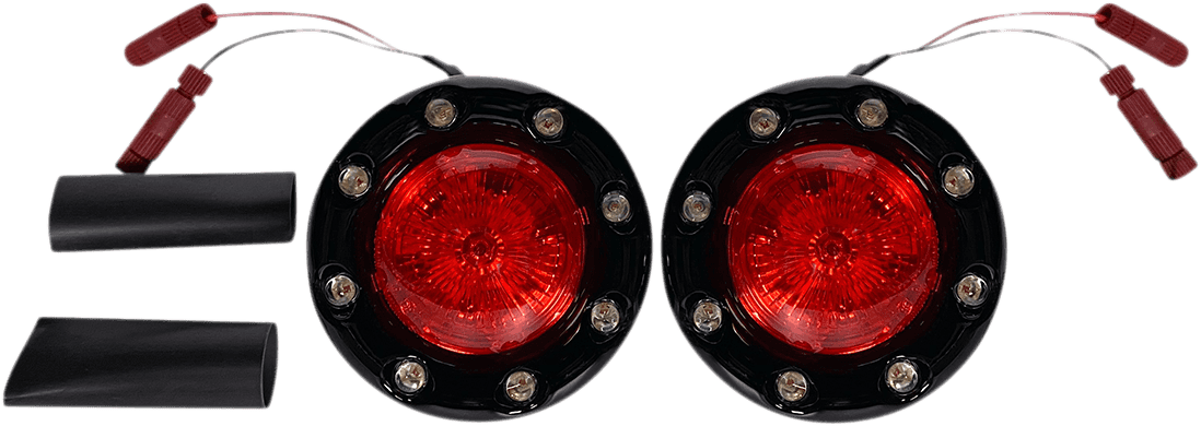 CUSTOM DYNAMICS 2020-1885 ProBEAM® Bullet Ringz™ LED Turn Signals - Black/Red