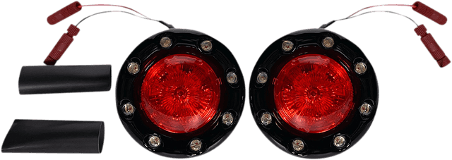 CUSTOM DYNAMICS 2020-1885 ProBEAM® Bullet Ringz™ LED Turn Signals - Black/Red