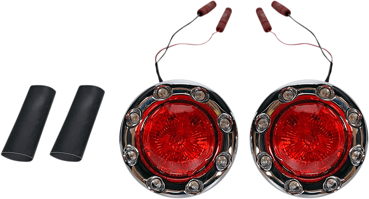 CUSTOM DYNAMICS 2020-1887 ProBEAM® Bullet Ringz™ LED Turn Signals - Chrome/Red