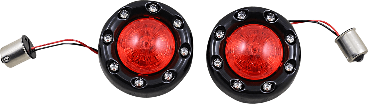 CUSTOM DYNAMICS 2020-1935 Bullet Turn Signal 1156 - Black - Red Lens