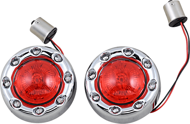 CUSTOM DYNAMICS 2020-1937 Bullet Turn Signal 1156 - Chrome - Red Lens