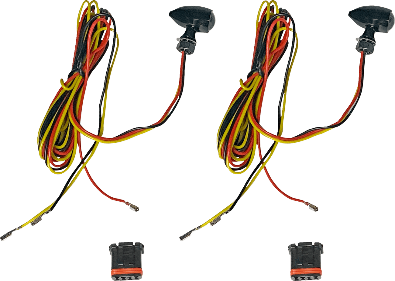 CUSTOM DYNAMICS 2020-2193 Micro Bullet Turn Signals - LED - Amber/Red- Black